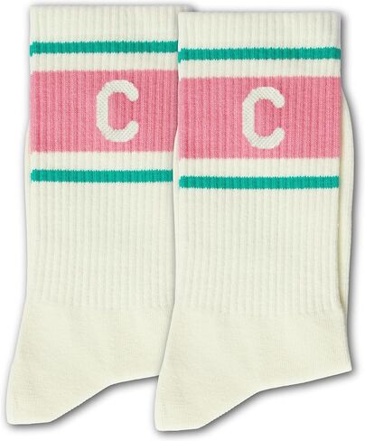 ERMCDFHC Pink and Light Green Striped Socks with The Letter in Saudi Arabia