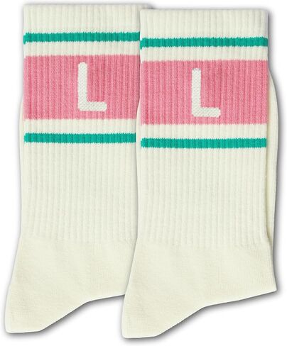 ERMCDFHC Pink and Light Green Striped Socks with The Letter in Saudi Arabia