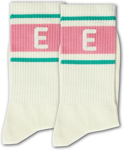 ERMCDFHC Pink and Light Green Striped Socks with The Letter in Saudi Arabia