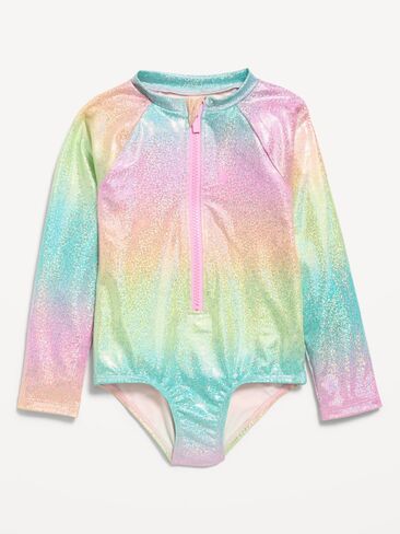 بدلة سباحة قطعة واحدة Rashguard بأكمام طويلة من Old Navy للفتيات الصغيرات - ألوان متدرجة رائعة in Saudi Arabia