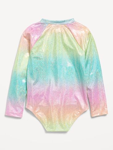 بدلة سباحة قطعة واحدة Rashguard بأكمام طويلة من Old Navy للفتيات الصغيرات - ألوان متدرجة رائعة in Saudi Arabia