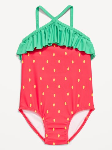Old Navy Ruffled One-Piece Swimsuit for Toddler Girls - Strawberry in Saudi Arabia