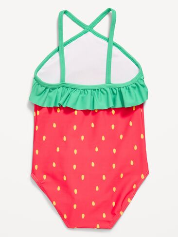 Old Navy Ruffled One-Piece Swimsuit for Toddler Girls - Strawberry in Saudi Arabia
