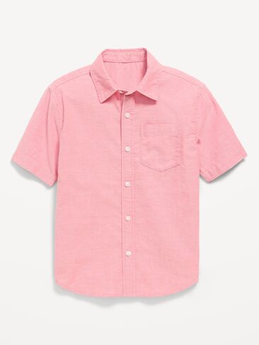 قميص أكسفورد بأكمام قصيرة وجيب من Old Navy للأولاد - CACTUS BLOOM in Kuwait