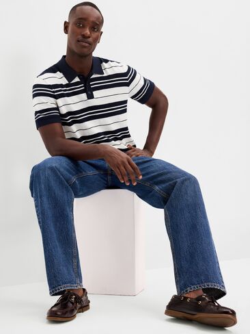 Old Navy Striped Polo Sweater - Navy Stripe in Saudi Arabia