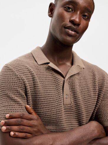 Old Navy Short-Sleeve Polo Sweater - Brown in Saudi Arabia