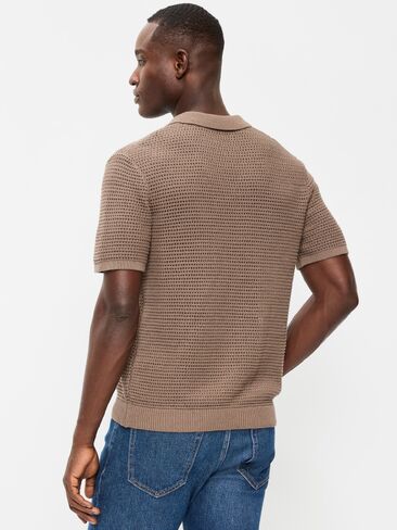 Old Navy Short-Sleeve Polo Sweater - Brown in Saudi Arabia