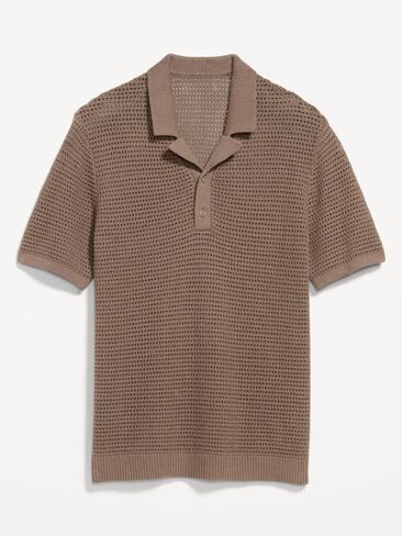 Old Navy Short-Sleeve Polo Sweater - Brown in Saudi Arabia
