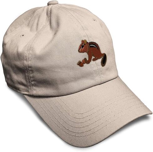 Soft Baseball Cap Chipmunk B Embroidery Wild Animals Chipmunk Embroidery Cotton Dad Hats for Men & Women in Saudi Arabia