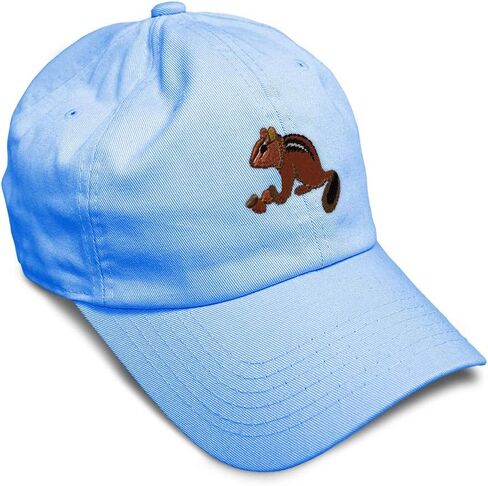Soft Baseball Cap Chipmunk B Embroidery Wild Animals Chipmunk Embroidery Cotton Dad Hats for Men & Women in Saudi Arabia
