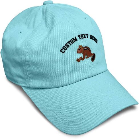 Soft Baseball Cap Chipmunk B Embroidery Wild Animals Chipmunk Embroidery Cotton Dad Hats for Men & Women in Saudi Arabia