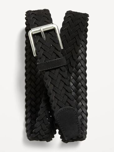 Old Navy Braided Faux-Suede Belt for Men - BlackJack in Saudi Arabia