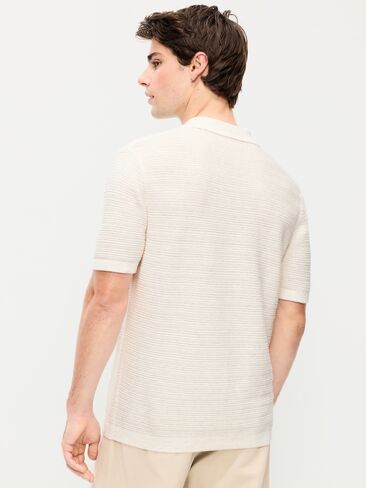 Old Navy Short-Sleeve Sweater Shirt - ON White Heather in Saudi Arabia