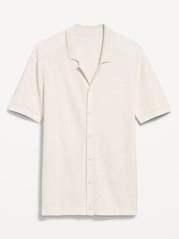 Old Navy Short-Sleeve Sweater Shirt - ON White Heather in Saudi Arabia