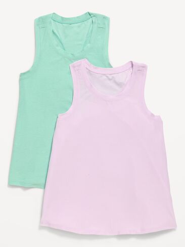 تيشيرت بدون أكمام للبنات من Old Navy CloudMotion Racerback - أخضر/بنفسجي in Kuwait