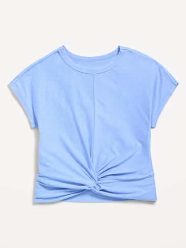 تيشيرت بعقدة امامية بأكمام قصيرة للبنات من Old Navy CloudMotion - زهرة الكتان in Kuwait