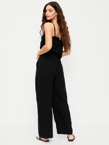 Old Navy High-Waisted Crinkle Gauze Wide-Leg Barrel Pants - Black Jack in Saudi Arabia