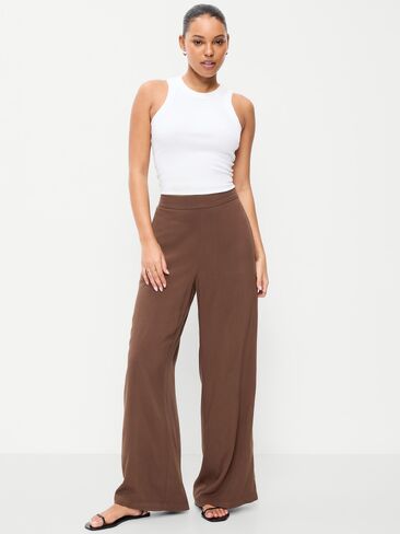 بنطلون بلايا واسع الساق بخصر عالٍ من Old Navy - بيبركورن in Saudi Arabia