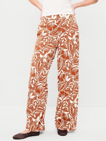 Old Navy High-Waisted Playa Wide-Leg Pants - Warm Floral Bottom in Saudi Arabia