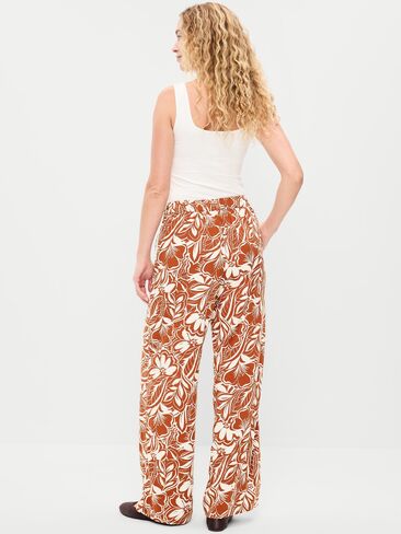 Old Navy High-Waisted Playa Wide-Leg Pants - Warm Floral Bottom in Saudi Arabia