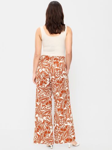 Old Navy High-Waisted Playa Wide-Leg Pants - Warm Floral Bottom in Saudi Arabia