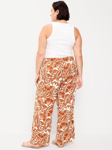 Old Navy High-Waisted Playa Wide-Leg Pants - Warm Floral Bottom in Saudi Arabia