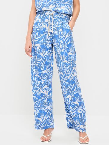 Old Navy High-Waisted Barrel Ankle Pants - Blue Floral in Saudi Arabia