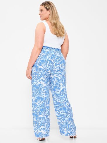 Old Navy High-Waisted Barrel Ankle Pants - Blue Floral in Saudi Arabia