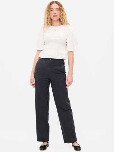 Old Navy High-Waisted OGC Chino Full Length Straight Pants - Navy Captain in Saudi Arabia