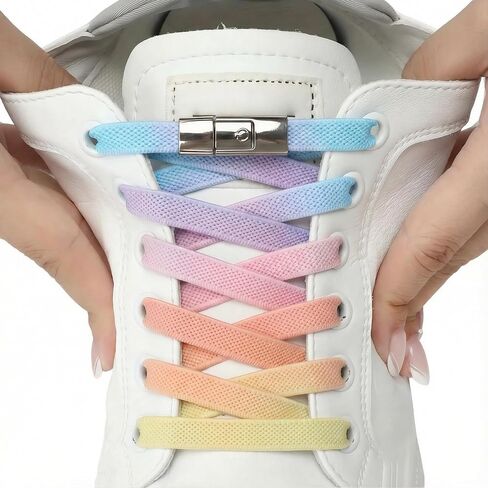 KJML DIY No Tie Shoelaces for Adults Elastic Shoe Laces for Sneakers No Tie Shoe Laces for Kids Stretch Tieless Shoelaces in Saudi Arabia
