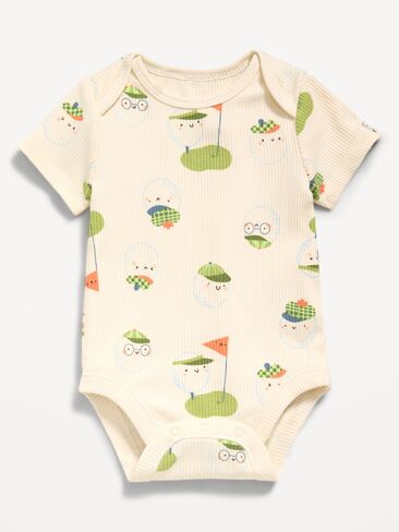 Old Navy Printed Short-Sleeve Ribbed Unisex Bodysuit for Baby - Golf in Kuwait