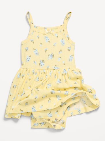 فستان بدلة للجسم من نسيج مدبب مطبوع من Old Navy - زهور صفراء in Saudi Arabia