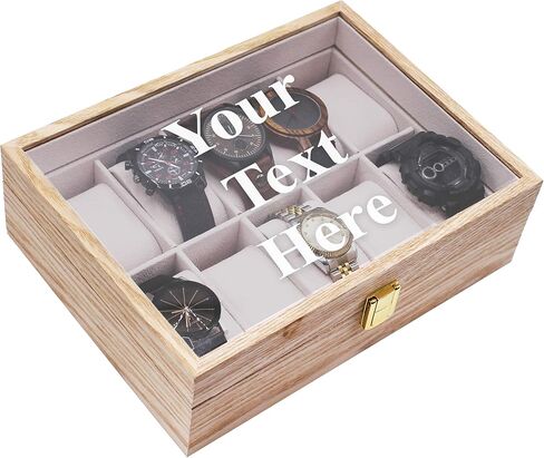 My Personal Memories Customized Watch Storage Box - Groomsmen Wedding Father's Day - Personalized Engraved Monogram (Distressed Wood) in Saudi Arabia