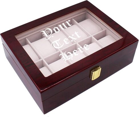 My Personal Memories Customized Watch Storage Box - Groomsmen Wedding Father's Day - Personalized Engraved Monogram (Distressed Wood) in Saudi Arabia