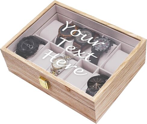My Personal Memories Customized Watch Storage Box - Groomsmen Wedding Father's Day - Personalized Engraved Monogram (Distressed Wood) in Saudi Arabia