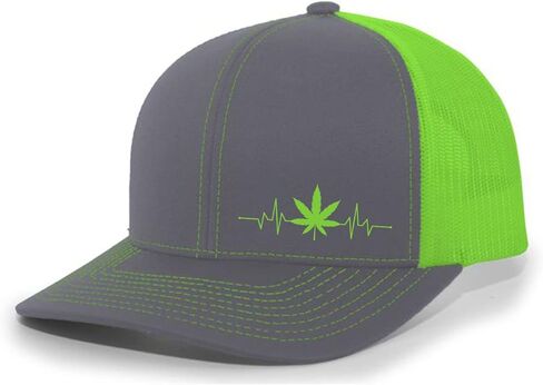 قبعة بيسبول لسائقي الشاحنات من Weed Heartbeat Marijuana Cannabis للرجال in Kuwait
