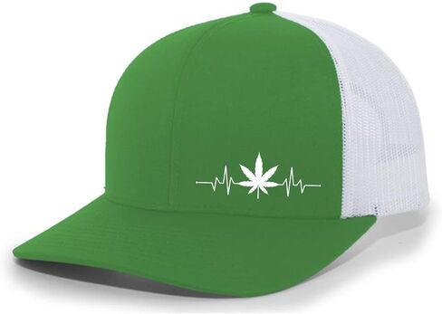قبعة بيسبول لسائقي الشاحنات من Weed Heartbeat Marijuana Cannabis للرجال in Kuwait