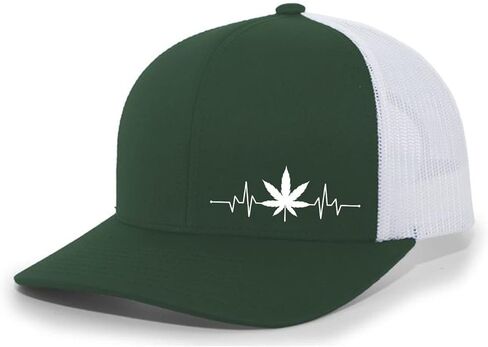قبعة بيسبول لسائقي الشاحنات من Weed Heartbeat Marijuana Cannabis للرجال in Kuwait