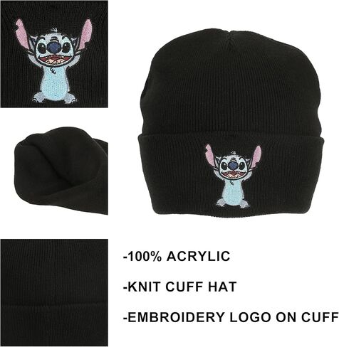 Lilo & Stitch Embroidery On Acrylic Knit Standard Cuff Beanie in Saudi Arabia