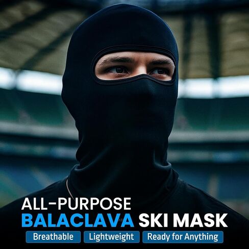 CASH Balaclava Ski Mask - All-Purpose Breathable Outdoor Face Mask for Men - Ideal for Baseball, Football, Fishing, Hunting, Motorcycle Riding - Black in Saudi Arabia