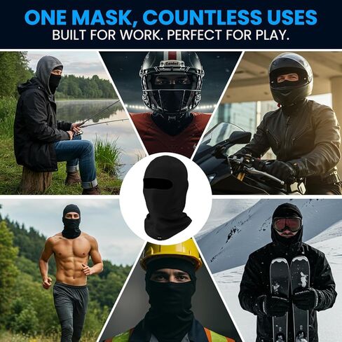 CASH Balaclava Ski Mask - All-Purpose Breathable Outdoor Face Mask for Men - Ideal for Baseball, Football, Fishing, Hunting, Motorcycle Riding - Black in Saudi Arabia