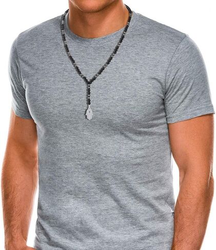 GAVU 6mm Men's Evil Eye Hamsa Hand Pendant, Matte Onyx Necklace for Men, Hematite Beaded Necklace for Men in Saudi Arabia