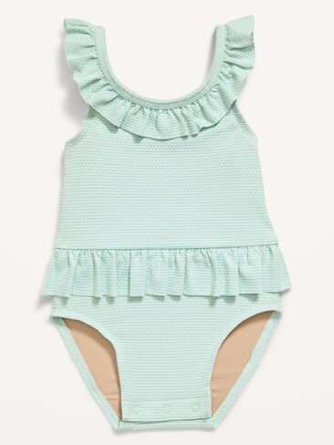 Old Navy Textured Ruffle-Trim One-Piece Swimsuit for Baby - TILLANDSIA in Kuwait