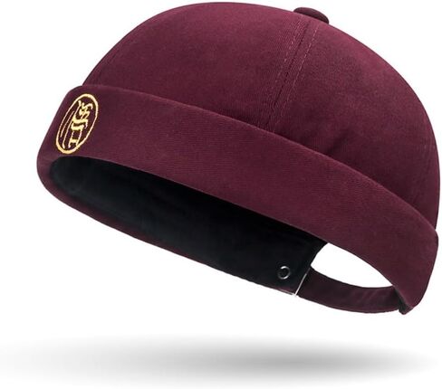 Beanie Hat Adjustable Solid Sailor Cap Vintage Docker Cap Unisex(Black) in Saudi Arabia