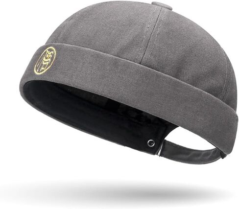 Beanie Hat Adjustable Solid Sailor Cap Vintage Docker Cap Unisex(Black) in Saudi Arabia
