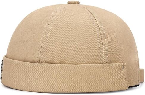 Beanie Hat Adjustable Solid Sailor Cap Vintage Docker Cap Unisex(Black) in Saudi Arabia