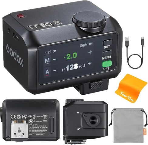 Godox IT30PRO F TTL Mini Camera Flash مع مشغل 2.4 جرام متكامل ومستقبل 2.4 جرام متوافق مع كاميرات Fujifilm ، GN15 ISO100،1/8000S HSS ، 7.4V/900MAH بطارية ، 1.5S وقت إعادة التدوير 560 وميض (أسود) in Kuwait