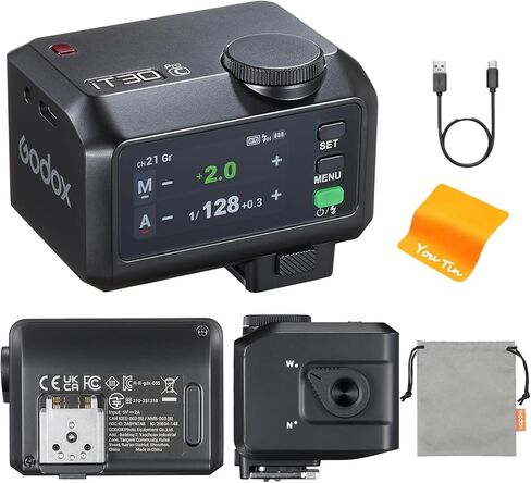 Godox IT30PRO F TTL Mini Camera Flash مع مشغل 2.4 جرام متكامل ومستقبل 2.4 جرام متوافق مع كاميرات Fujifilm ، GN15 ISO100،1/8000S HSS ، 7.4V/900MAH بطارية ، 1.5S وقت إعادة التدوير 560 وميض (أسود) in Kuwait
