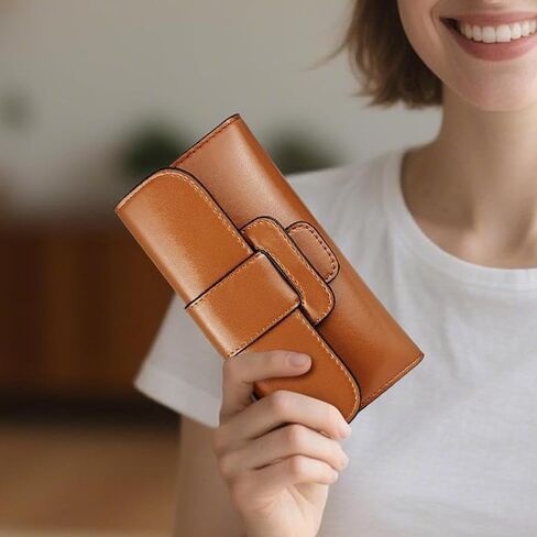 PU Long Women's Wallets, Compact Slim Wallet 2 Solid Colors with Detachable Separate Card Slot, Snap Button, Large Capacity Clutch Purse(Black) in Saudi Arabia