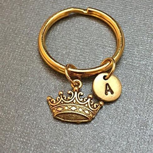 Crown keychain, crown charm, princess, personalized, initial, initial charm, customized, monogram in Kuwait